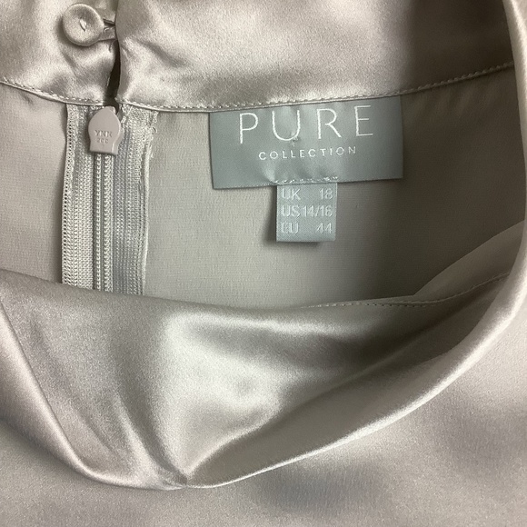 Pure Collection 100% Silk Champagne Sleeveless Blouse 14/16 - Picture 3 of 6